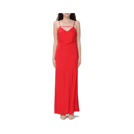 Satin Crepe Long Dress