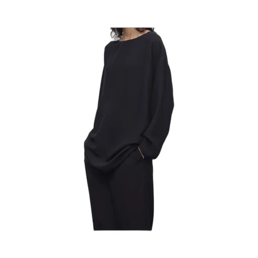 Boat-Neck Long-Sleeved Blouse