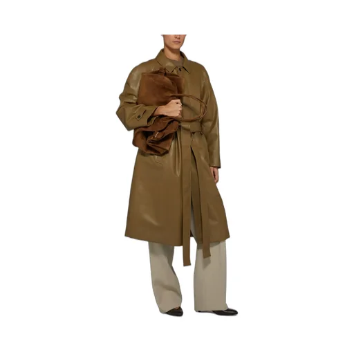 Belted Leather Coat