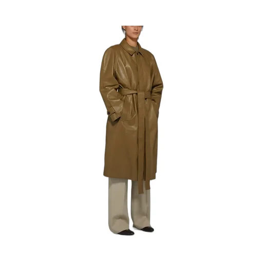 Belted Leather Coat
