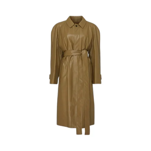 Belted Leather Coat