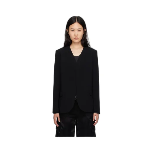 Collarless Suit Jacket
