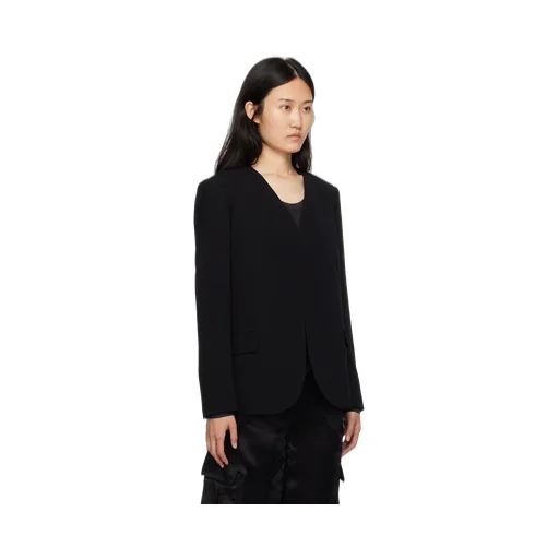 Collarless Suit Jacket