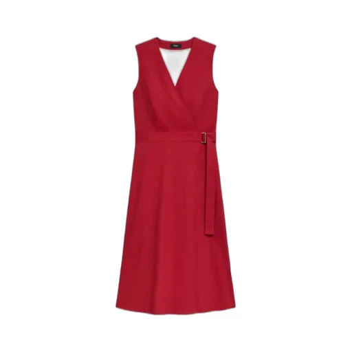 Sleeveless A-Line Wrap Dress