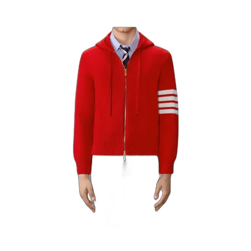 Hector Intarsia-Knit Zip-Up Hoodie
