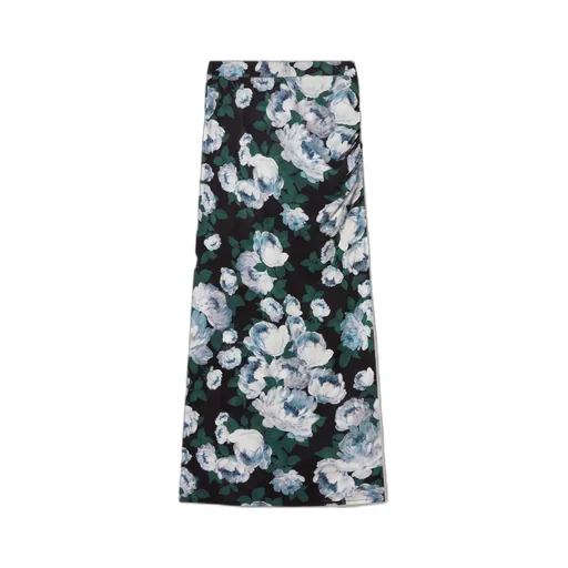 Floral Mesh Midi Skirt