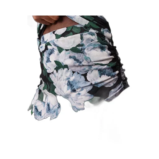 Floral Mesh Midi Skirt