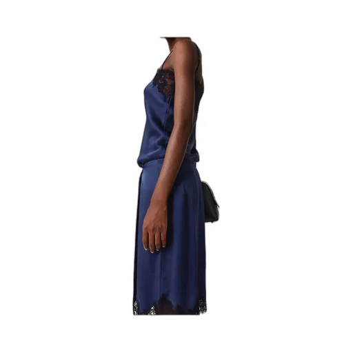 Lace-Trim Satin Top
