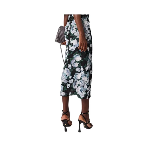 Floral Mesh Midi Skirt