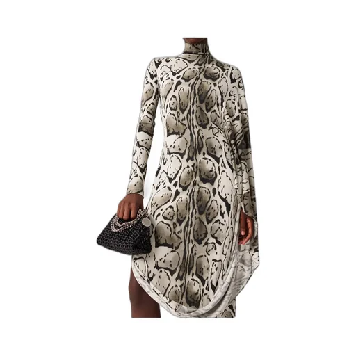 Leopard Print Pleated Midi Dress