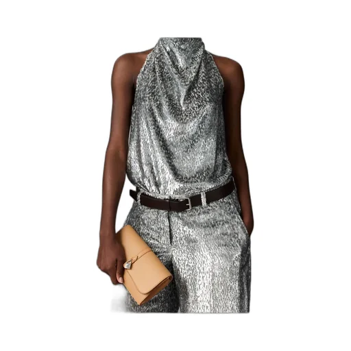 Metallic Effect Halterneck Top