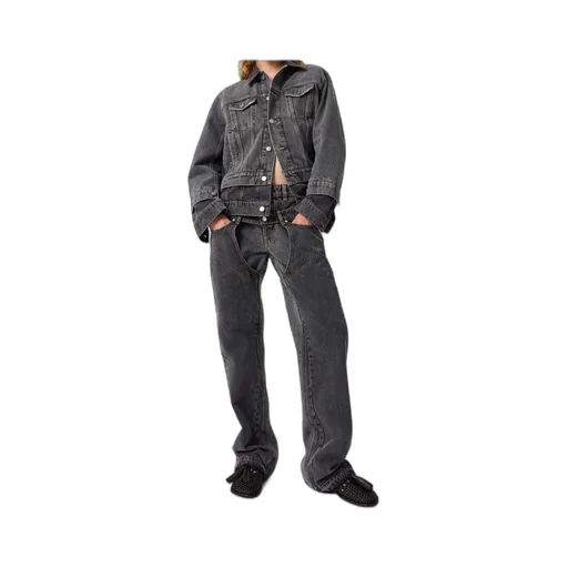 Tonal Paneled Denim Jacket