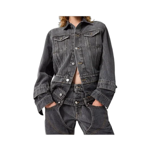 Tonal Paneled Denim Jacket
