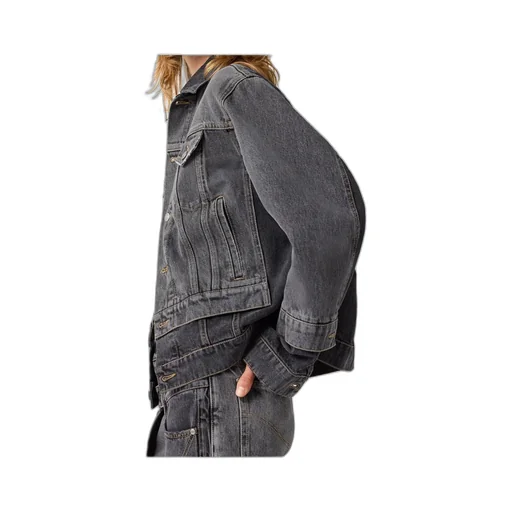Tonal Paneled Denim Jacket