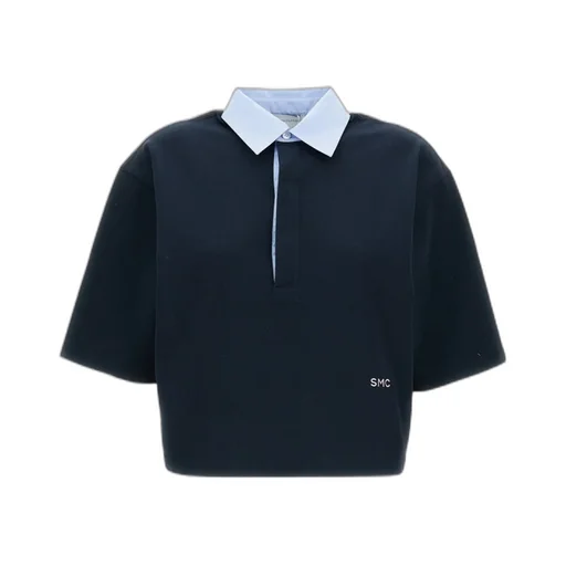 Logo Embroidered Cropped Polo Shirt