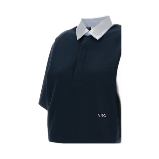 Logo Embroidered Cropped Polo Shirt