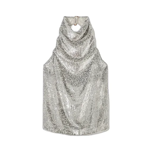 Metallic Effect Halterneck Top