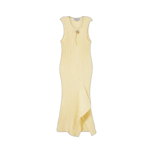 Sleeveless Ribbed-Knit Midi Dress