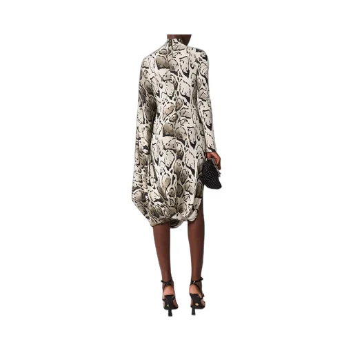 Leopard Print Pleated Midi Dress