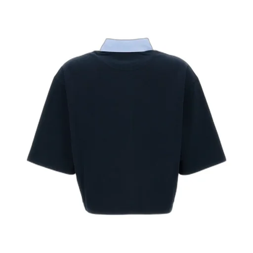 Logo Embroidered Cropped Polo Shirt