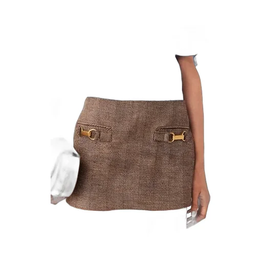 Buckled Mid-Waist Skirt
