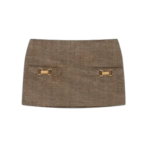 Buckled Mid-Waist Skirt