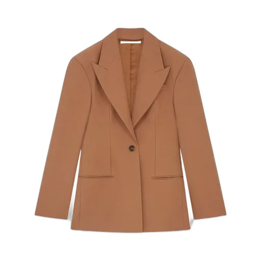 Long-Sleeved Wool Suit Jacket
