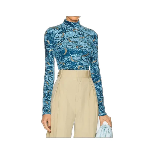 Velvet Long-Sleeved Blouse