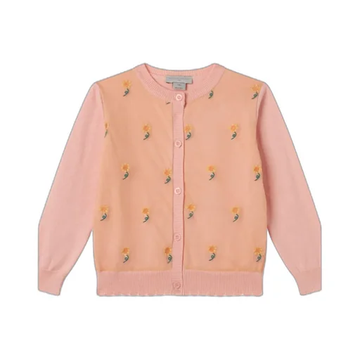 Sunflower Intarsia-Knit Cotton Cardigan