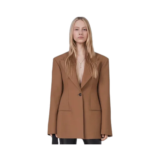 Long-Sleeved Wool Suit Jacket