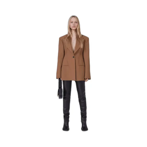 Long-Sleeved Wool Suit Jacket