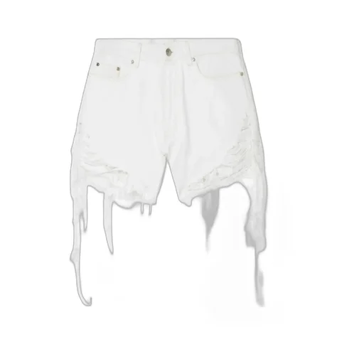 Pierced Denim Shorts