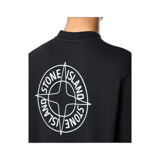 Oversized-Fit Crewneck Sweatshirt With Outline Compass Print