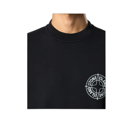 Oversized-Fit Crewneck Sweatshirt With Outline Compass Print