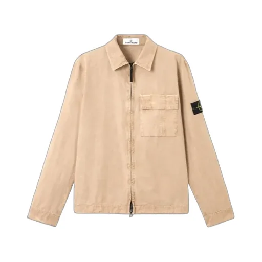 Regular-Fit Zipper-Up Overshirt With Pocket