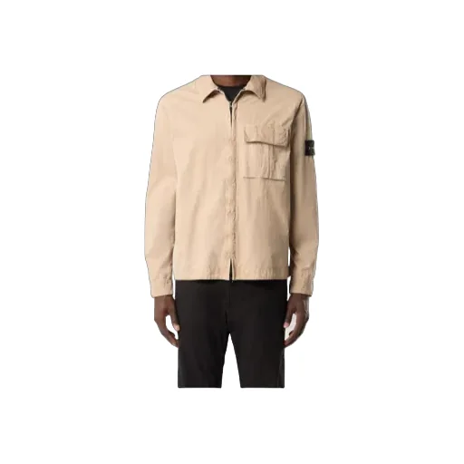 Regular-Fit Zipper-Up Overshirt With Pocket