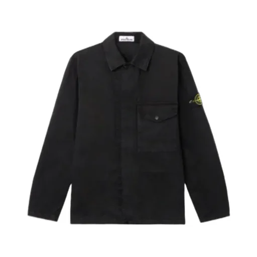 Logo Patch Long Sleeved Shirt Jacket