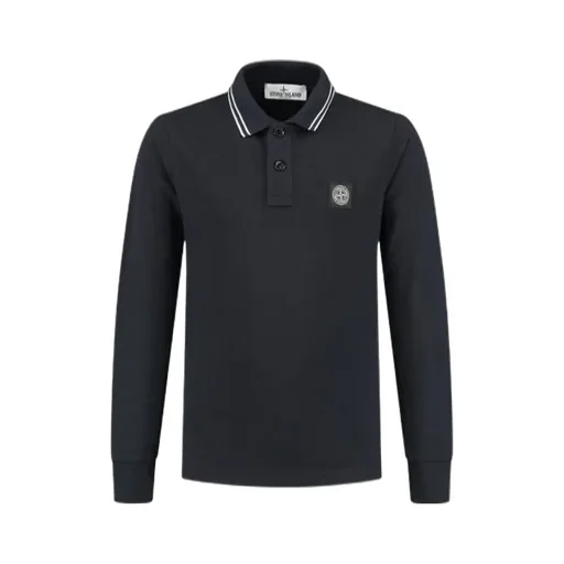 Logo Patch Long Sleeved Polo Shirt