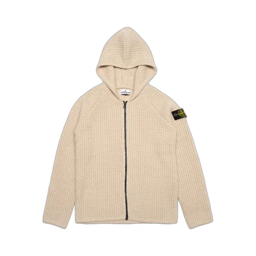 Compass-Badge Hooded Cardigan