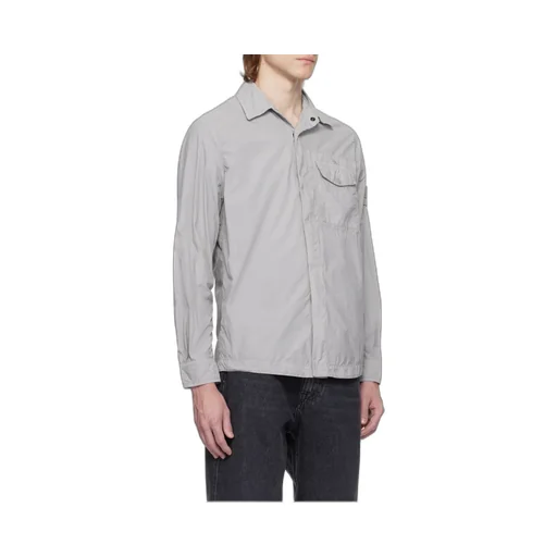 Long-Sleeved Curved Hem Shirt