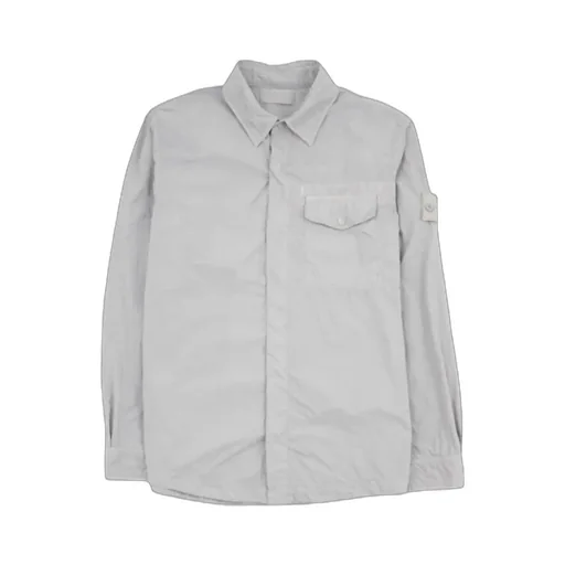 Long-Sleeved Curved Hem Shirt