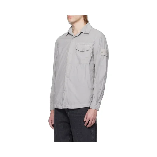 Long-Sleeved Curved Hem Shirt