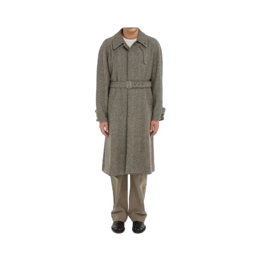 Single-Breasted Chevron Coat