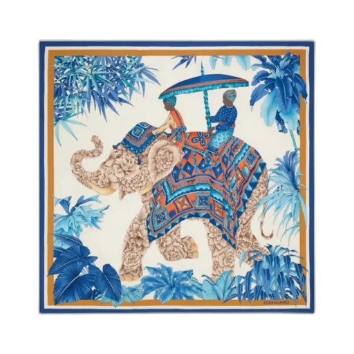 India Print Silk Scarf