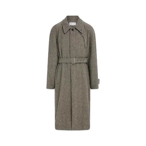 Single-Breasted Chevron Coat