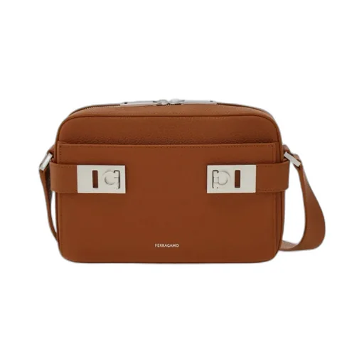 East-West Crossbody Bag With Gancini Buckles