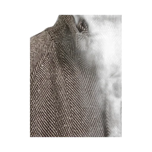 Single-Breasted Chevron Coat