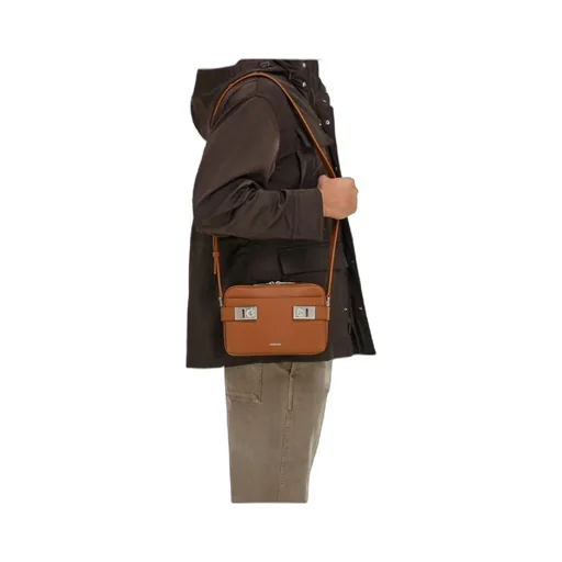 East-West Crossbody Bag With Gancini Buckles