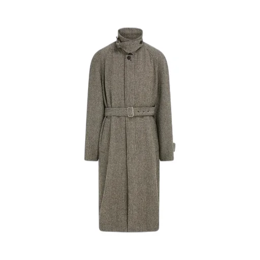 Single-Breasted Chevron Coat