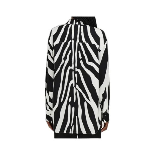 Drop Shoulder Zebra Printed Shirt